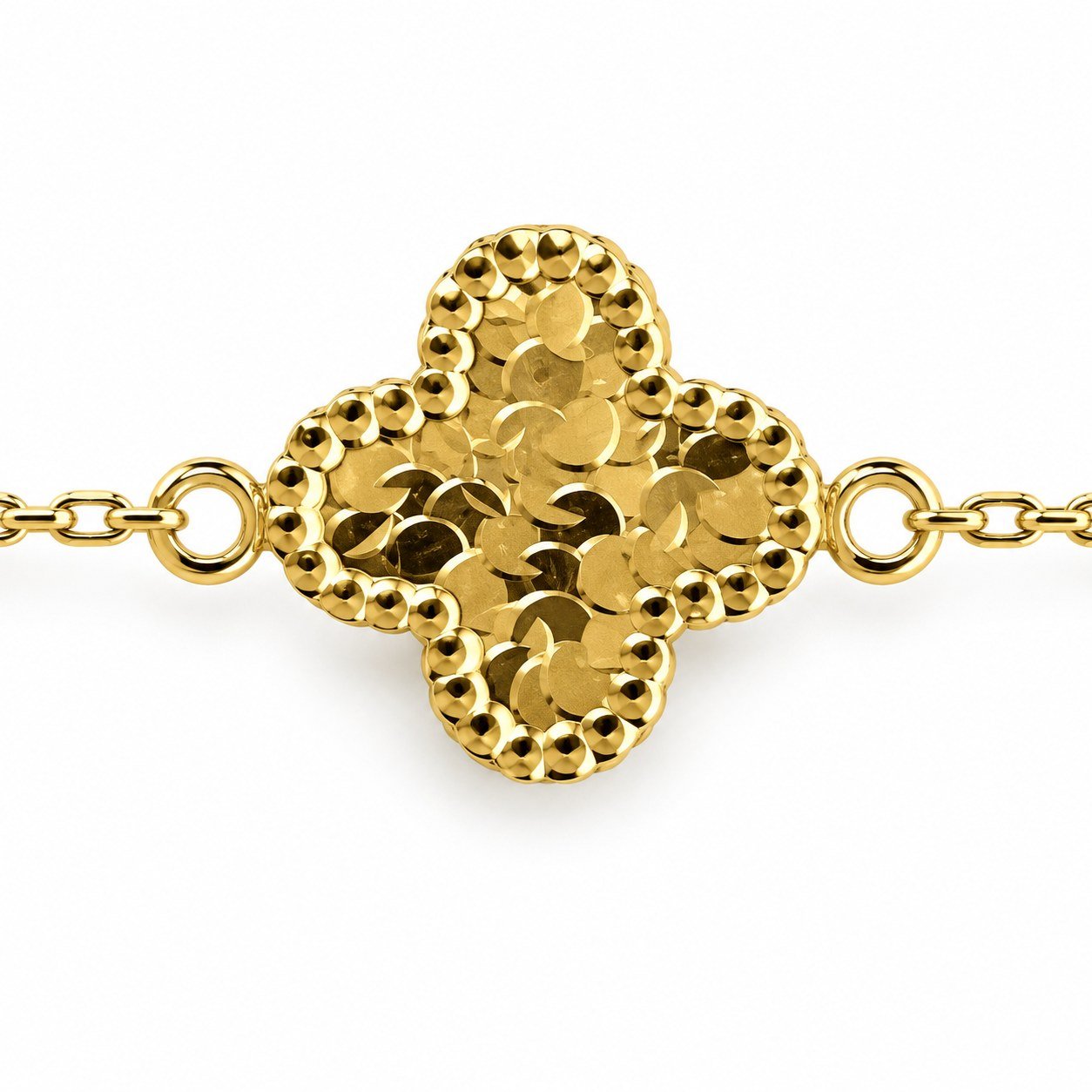 Four-leaf clover chain bracelet, gold-plated · V59-G - Image 2