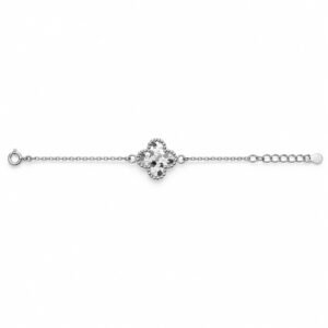 Four-leaf clover chain bracelet, silver · V59-S