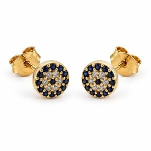 Small evil eye pavé stud earrings, gold-plated · OP136
