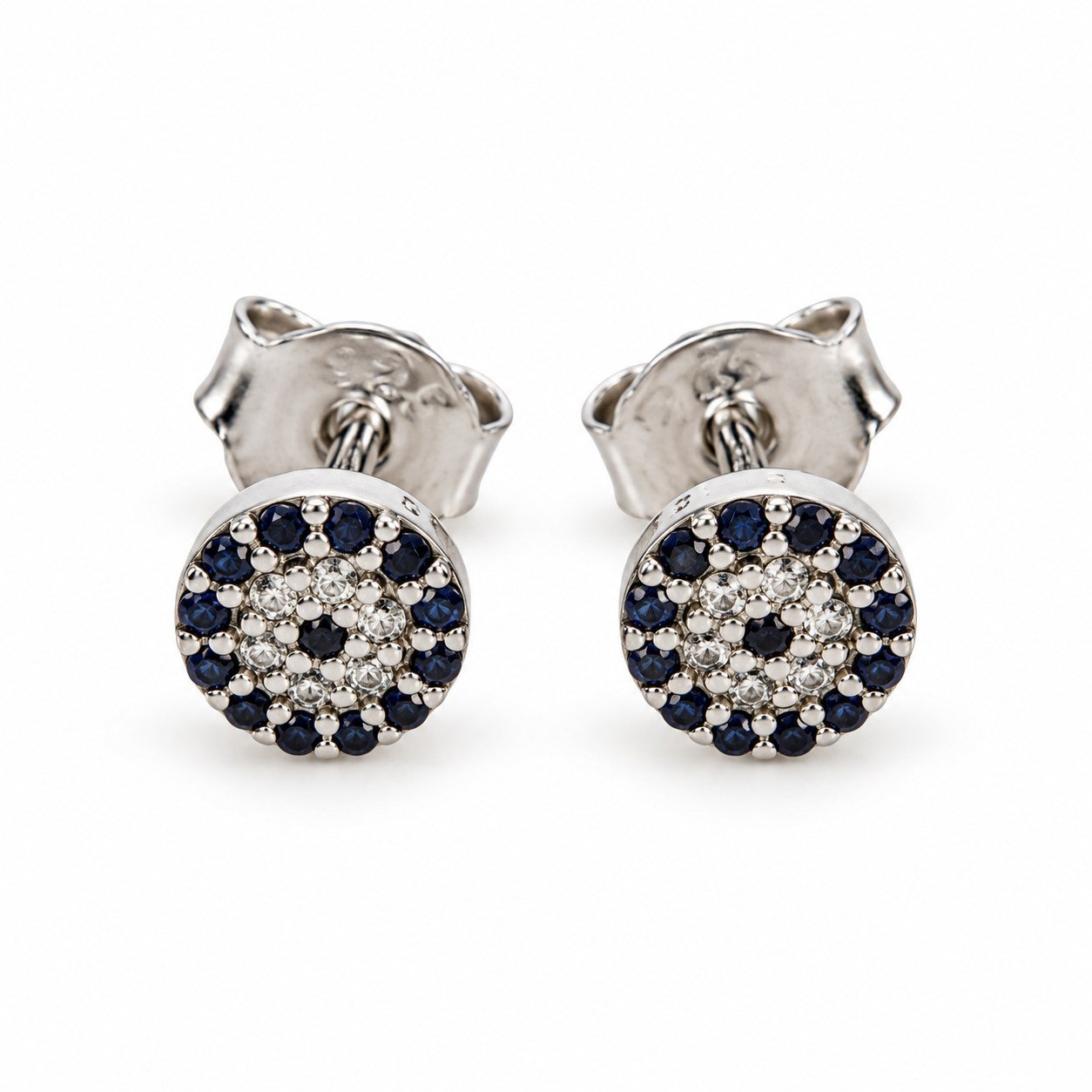 Small evil eye pavé stud earrings · OP138