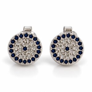 Round evil eye pavé stud earrings · OP282E