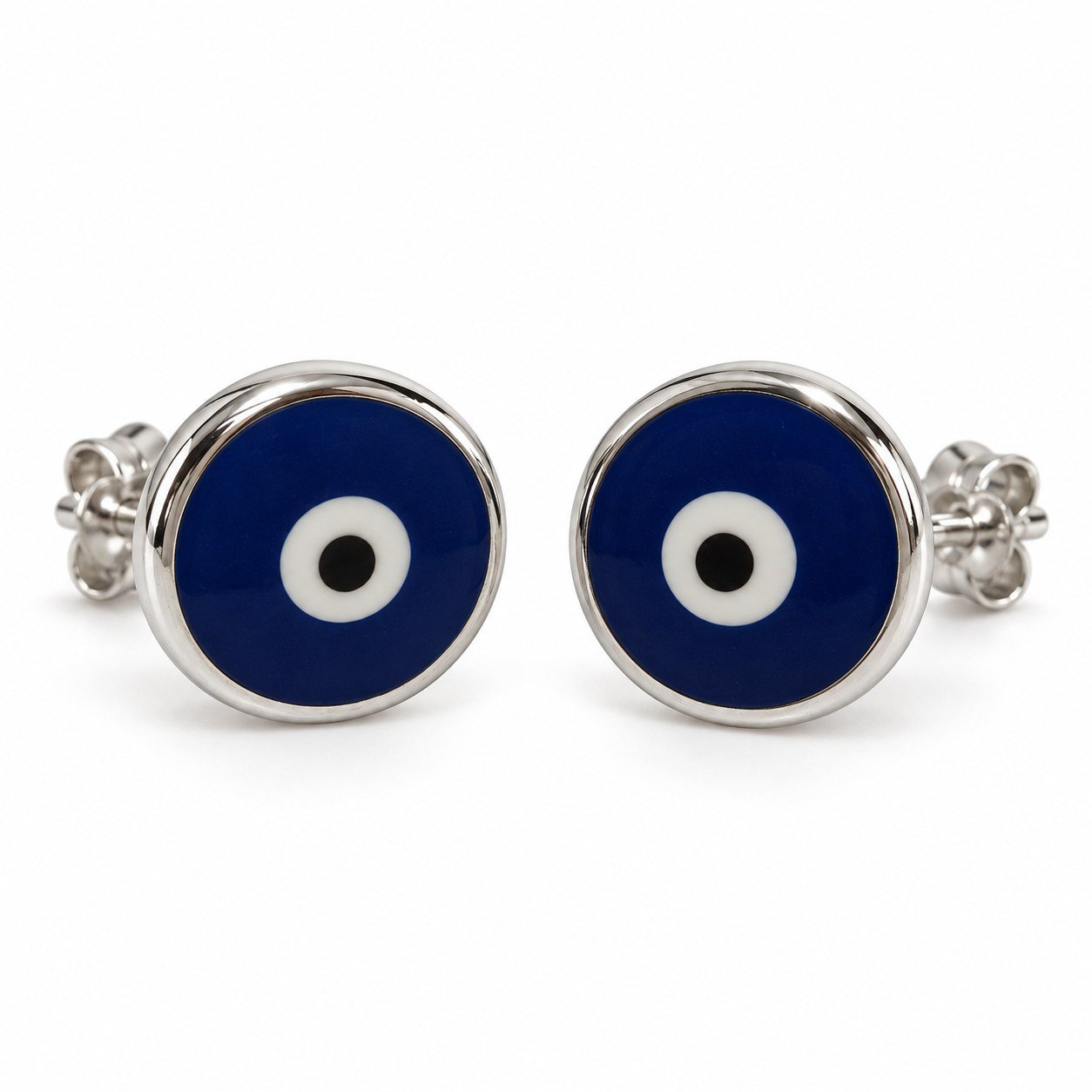 Large evil eye stud earrings · OP284