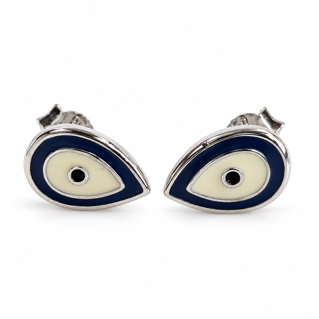 Teardrop evil eye stud earrings · OP291B
