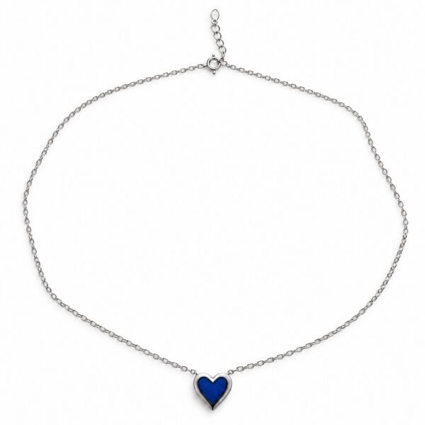Heart opal necklace, blue opal · OP189-SB