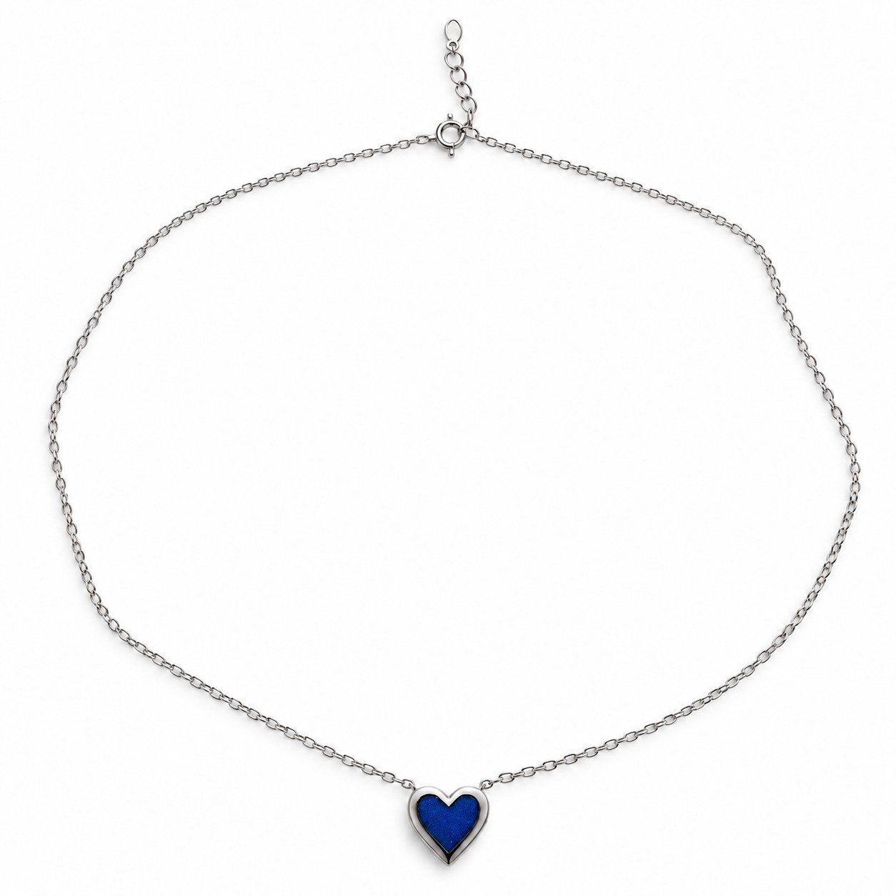 Heart opal necklace, blue opal · OP189-SB