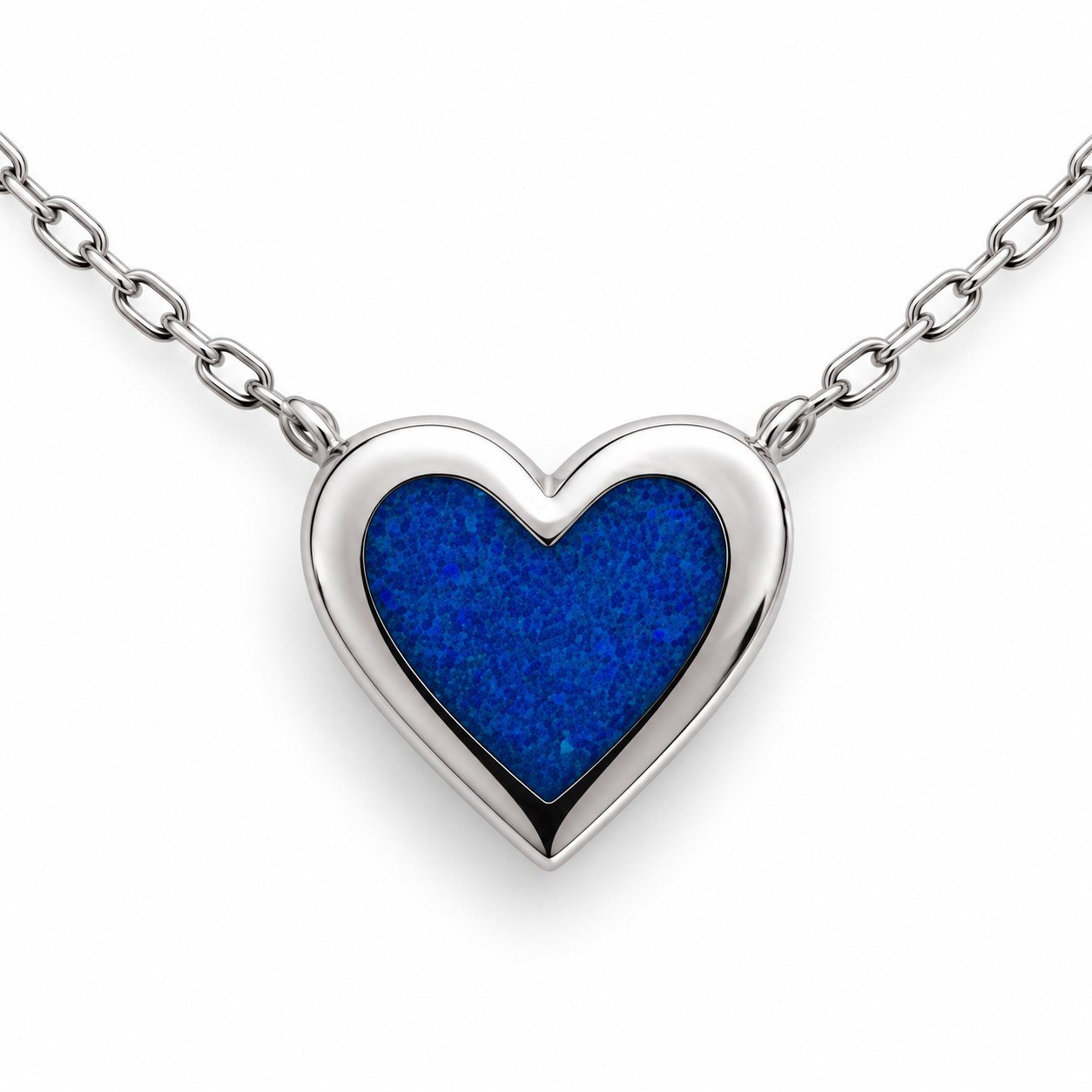 Heart opal necklace, blue opal · OP189-SB - Image 2