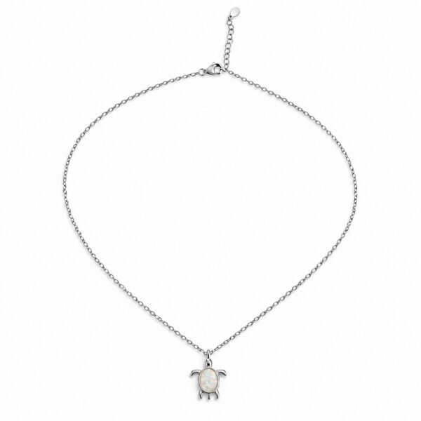 Sea turtle opal necklace, white opal · OP264-SW