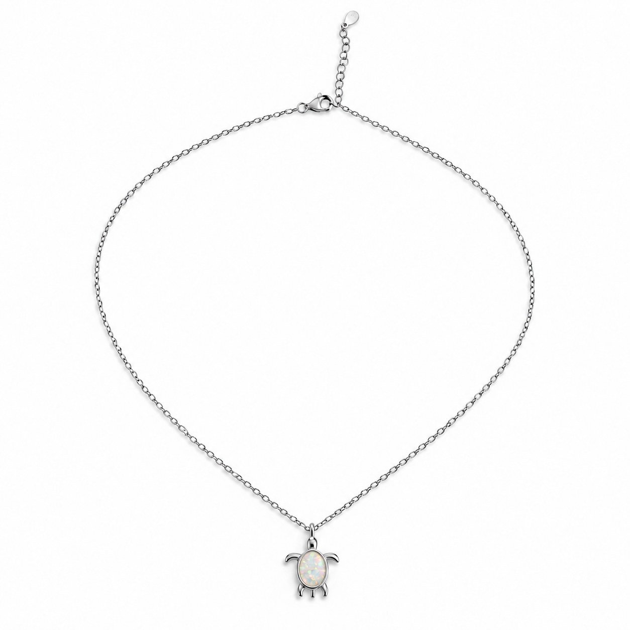 Sea turtle opal necklace, white opal · OP264-SW