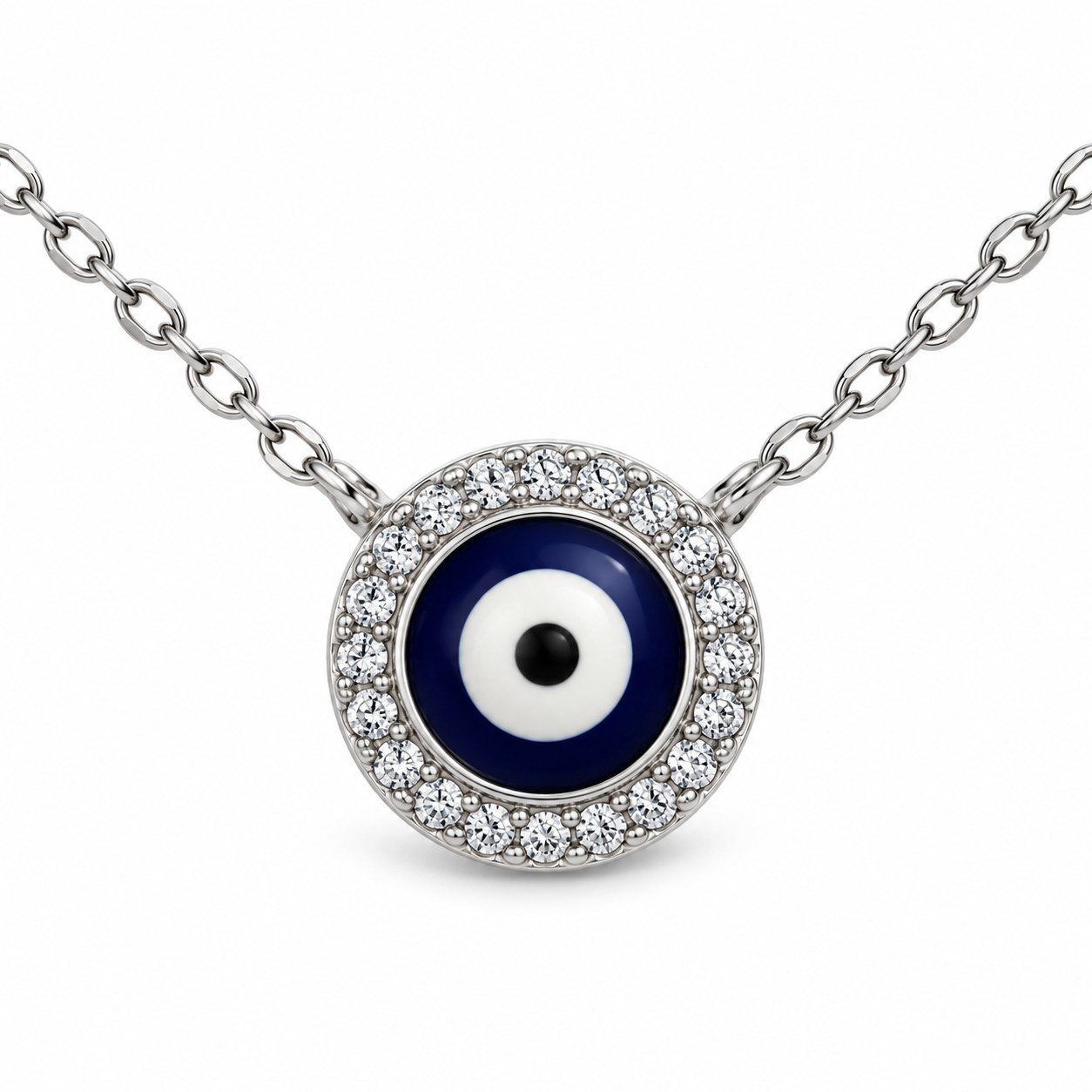 Evil eye necklace with crystal halo · OP78-S - Image 2
