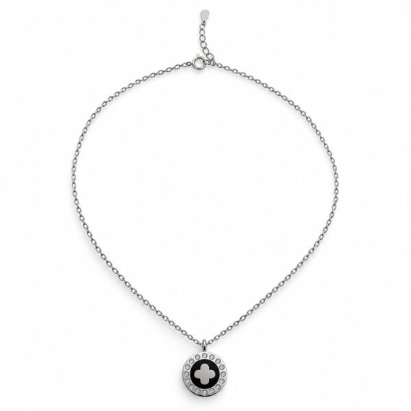Clover medallion necklace with crystals · VS6