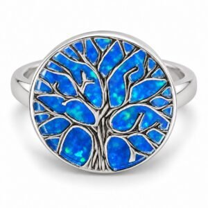 Tree of life opal ring, blue opal · 270K-SB