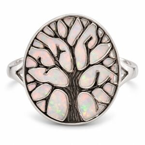 Tree of life opal ring, white opal · 270K-SW