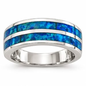 Double channel opal band ring, blue opal · 271PI-SB
