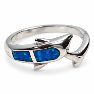 Dolphin wrap opal ring, blue opal · 303H