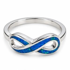 Infinity opal ring, blue opal · 303Z