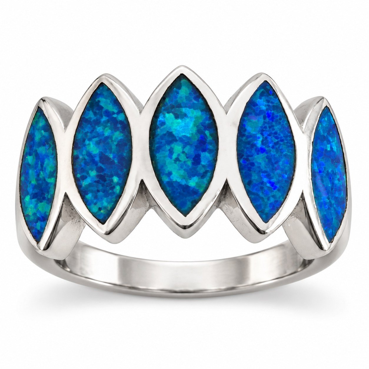 Five marquise opal ring, blue opal · OP167