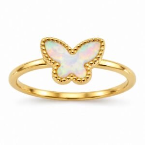Butterfly opal ring, gold-plated · OP209-GW