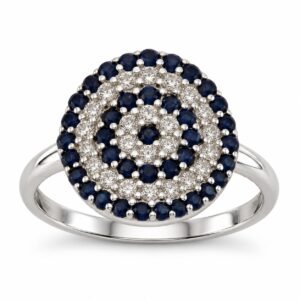 Large round evil eye pavé ring · OP277