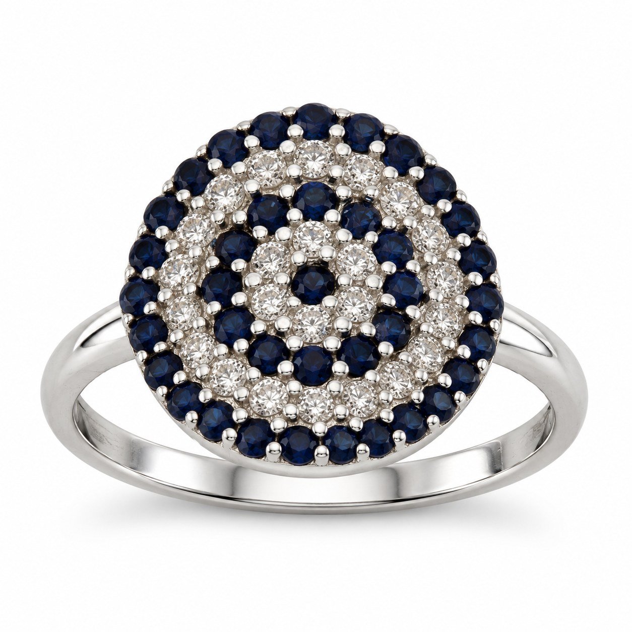 Large round evil eye pavé ring · OP277