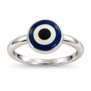 Round evil eye enamel ring · OP280