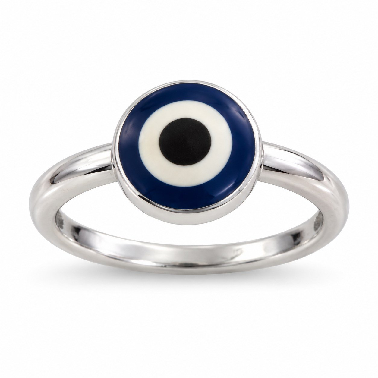 Round evil eye enamel ring · OP280