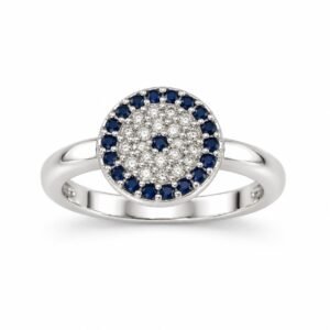 Round evil eye pavé ring · OP282