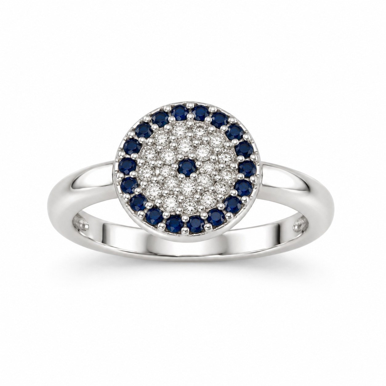 Round evil eye pavé ring · OP282